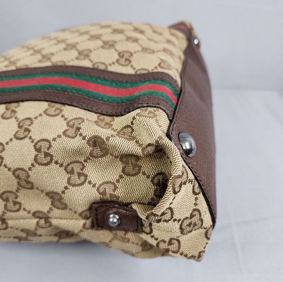 ✨️GUCCI GG Canvas Web Belted Handle Tall Tote Bag - Picture 11 of 16